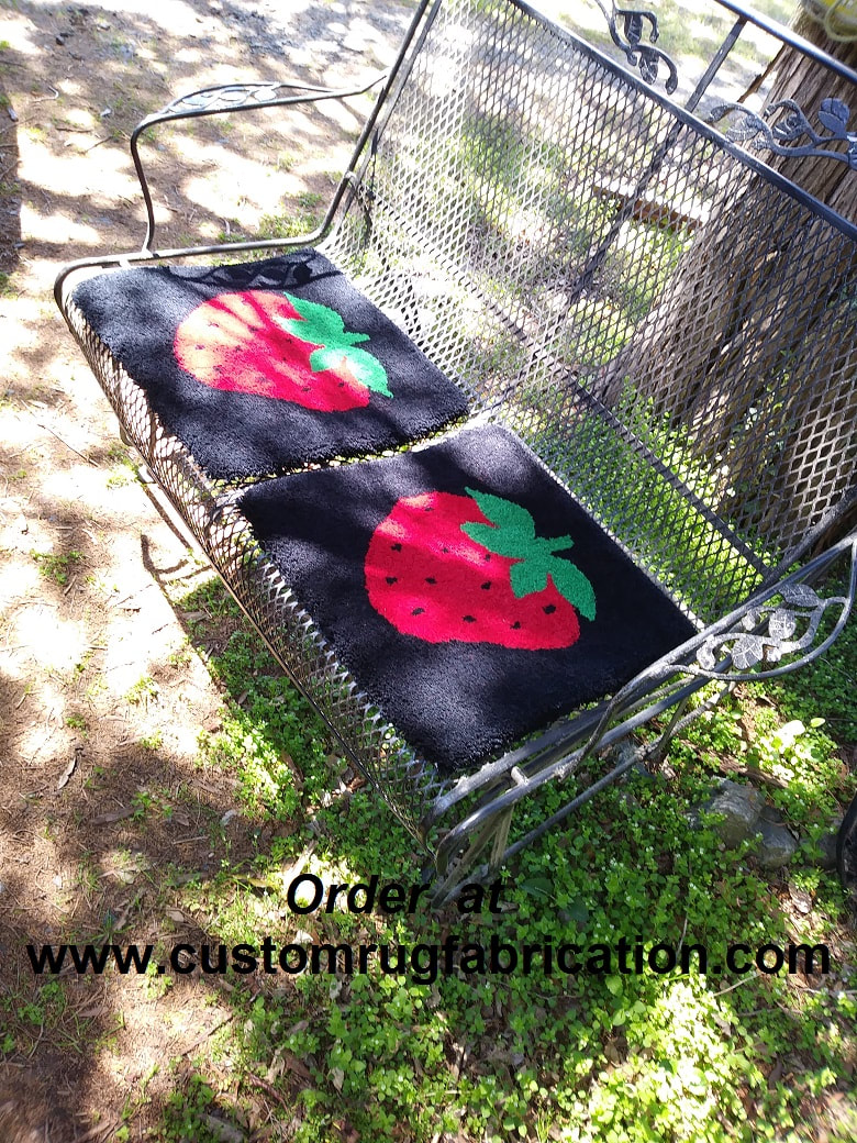 Strawberry Rug Wool Tufted Chair Pads