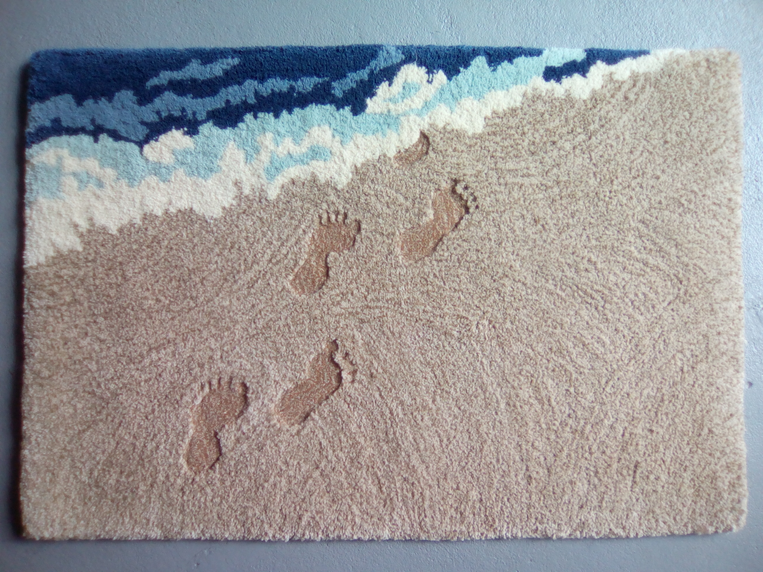 Footprints In The Sand Coastal Living Wool Area Rug Made In USA